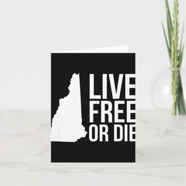 Live Or Die Nh Motto New Hampshire Map  Kort (Framsida)