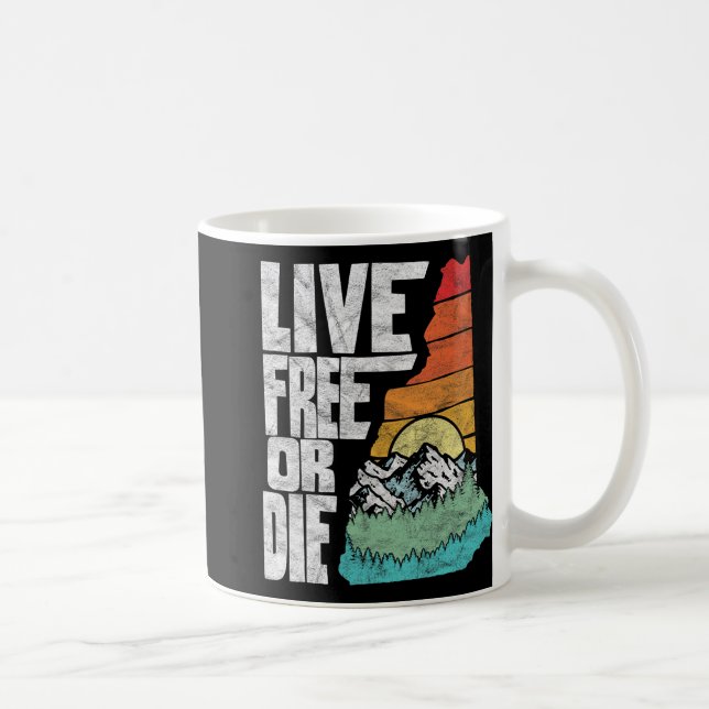 Live Or Die Retro New Hampshire Nature  Kaffemugg (Höger)