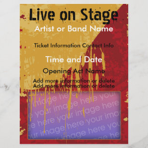 Live på scenen Röd och Tan Musik Flyer
