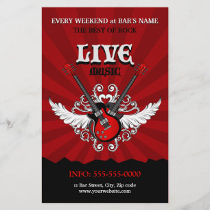 Live Rock musik-konsert Party Flygblad