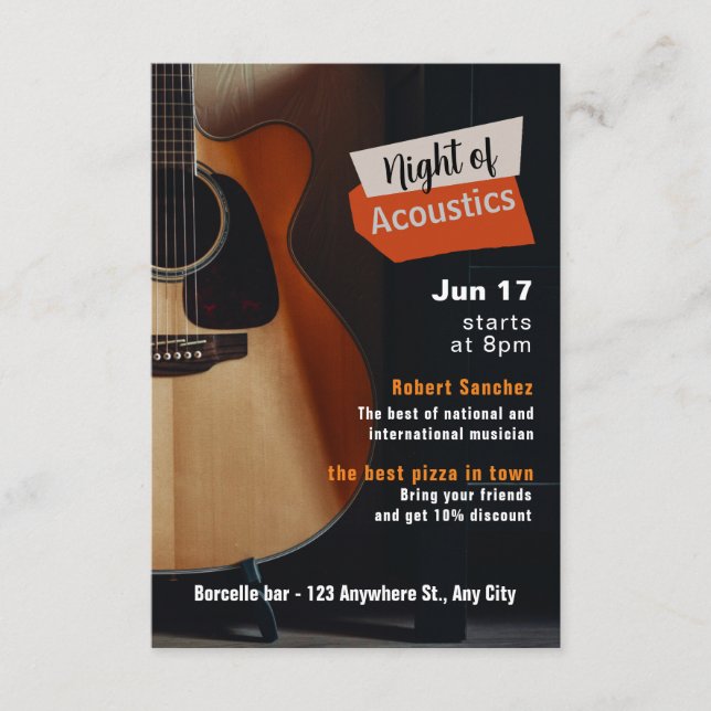 Live Show Event-inbjudan Tilläggskort (Framsida)