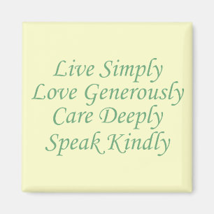 Live Simple grönt Magnet