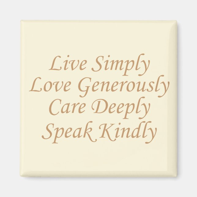 Live Simple gult Magnet (Framsidan)