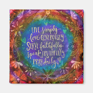 "Live Simple" Inspirisivitet Magnet
