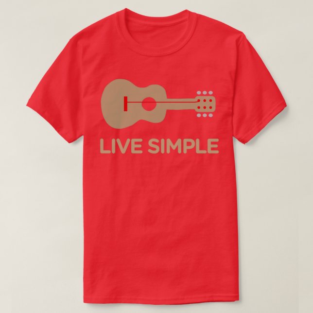 Live Simple One String Guitar T Shirt (Design framsida)