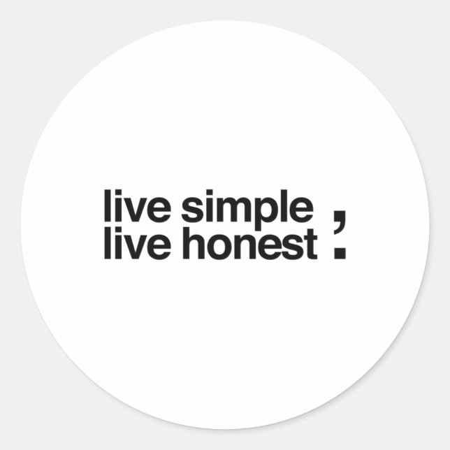 Live Simple Runt Klistermärke (Framsida)