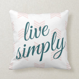 Live-skript Typography Chevron Navy Blue Kudde
