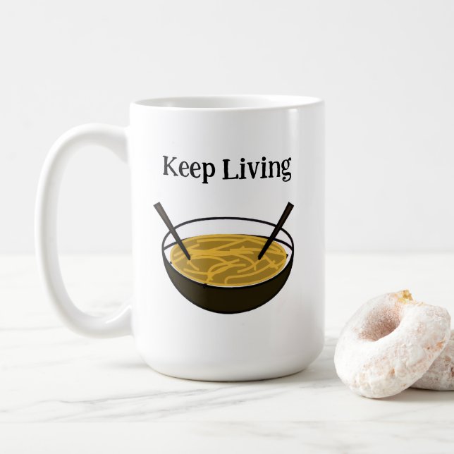 Live – Sött Positivt Serieteckning Kaffemugg (Med munk)