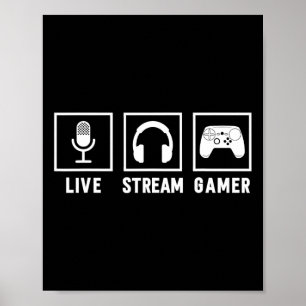 Live Stream Gamer Video Game Online-spelets Live-s Poster