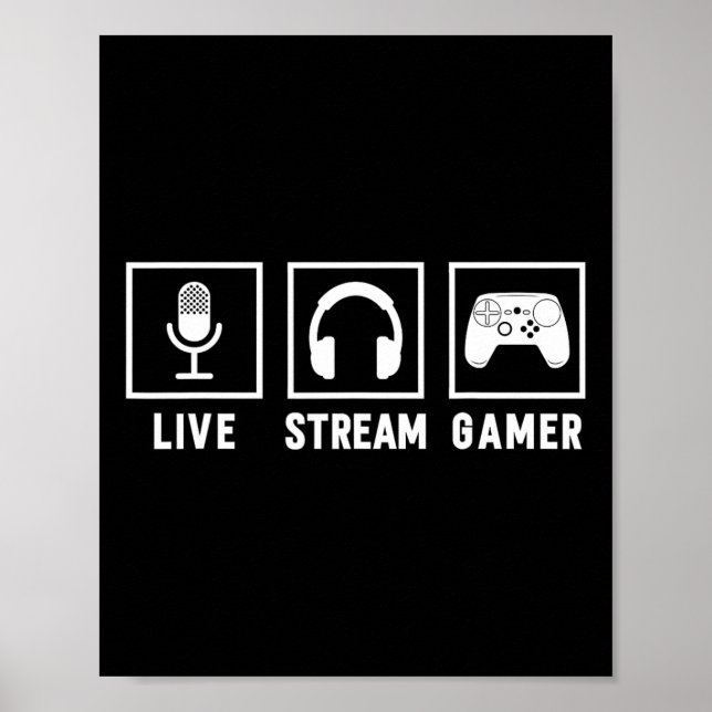 Live Stream Gamer Video Game Online-spelets Live-s Poster (Framsidan)