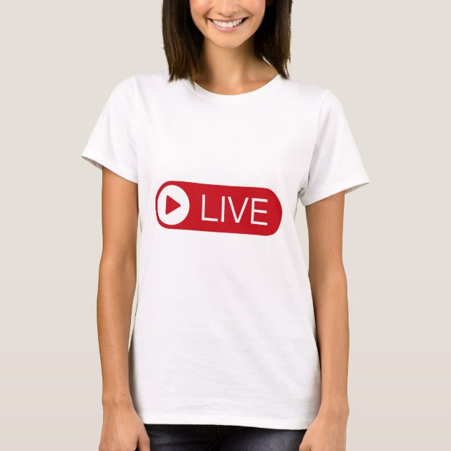 Live Stream T-shirt – Grafisk Tee med “Live” -logo (Framsida)
