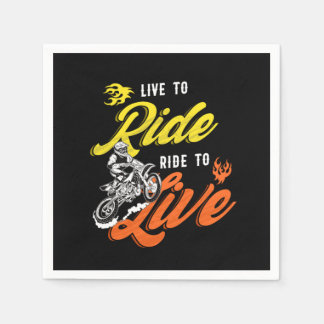 Live To Ride Motocross Motorcycle Dirt Bike Biker  Pappersservett