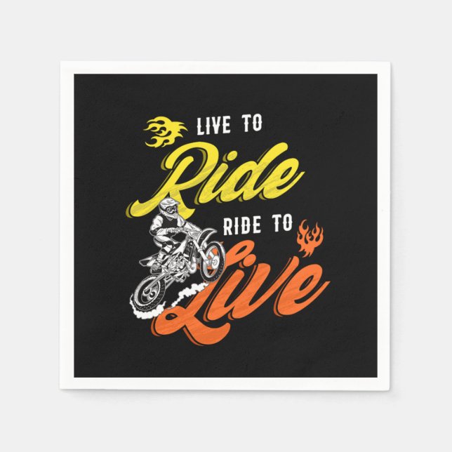 Live To Ride Motocross Motorcycle Dirt Bike Biker  Pappersservett (Framsidan)