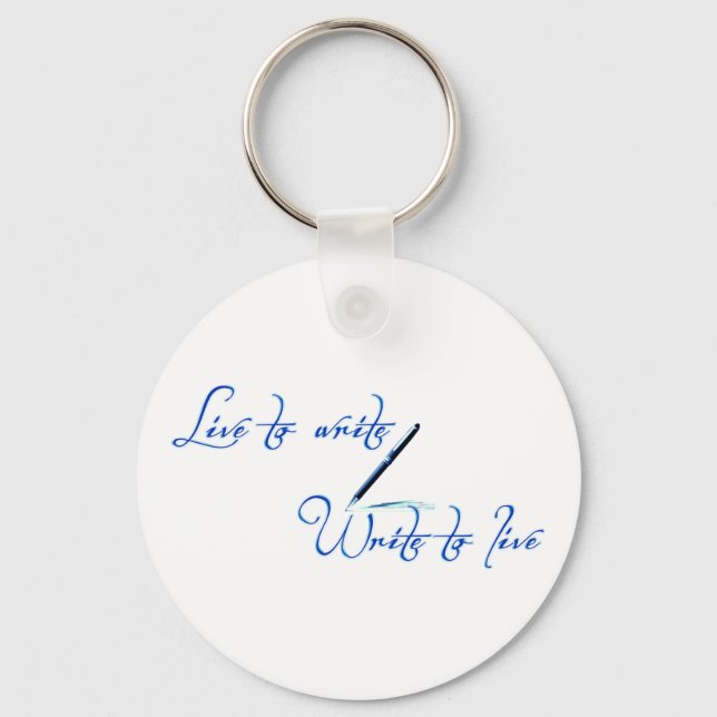 Live to Write Keychain Nyckelring (Framsida)