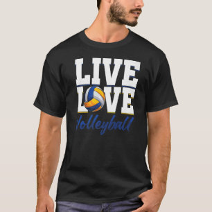 Live Volleyball Kärlek Boll Sports Beach Volleybal T Shirt