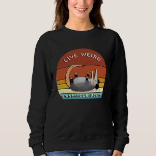 Live Weird Possum  Opossum Puns Solnedgång Förfals T Shirt