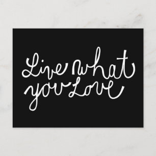 Live What You Kärlek Motivation Slogan Vykort