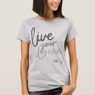 Live Your Dream - Grått Yoga & Pilates T-shirt