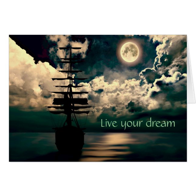 Live your dream Grusskarte Hälsningskort (Framsidan Horizontal)