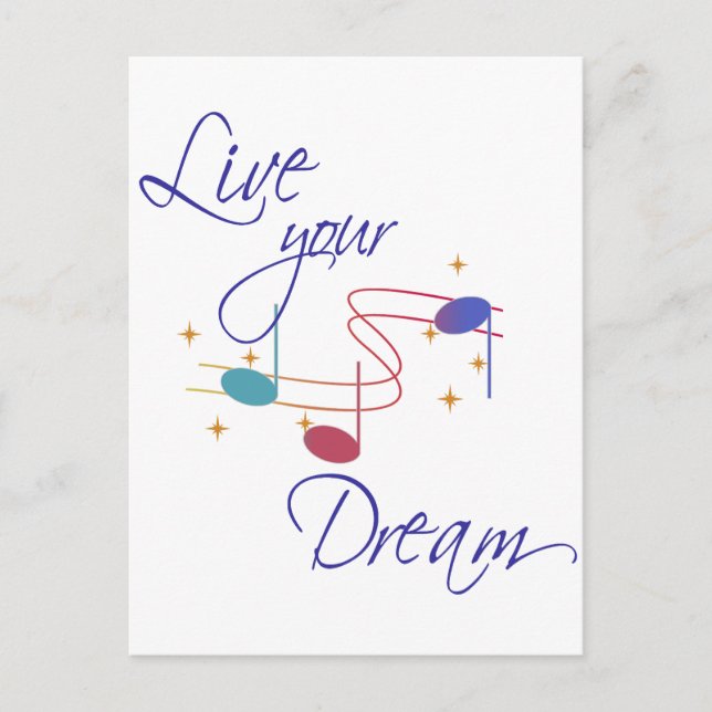 Live Your Dream Vykort (Framsida)