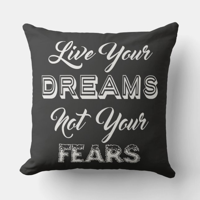 Live Your Dreams anpassningsbar färg dekorativ kud Utomhuskudde (Framsida)