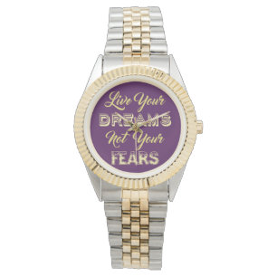 Live Your Dreams anpassningsbar färg-klockor Armbandsur