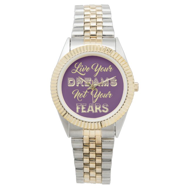 Live Your Dreams anpassningsbar färg-klockor Armbandsur (Framsida)
