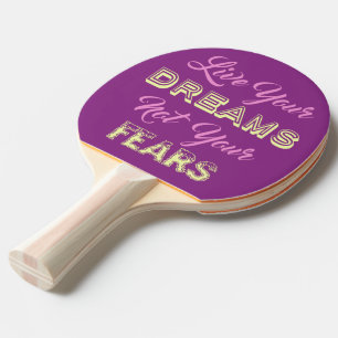Live Your Dreams anpassningsbar monogram & färg pa Pingisracket