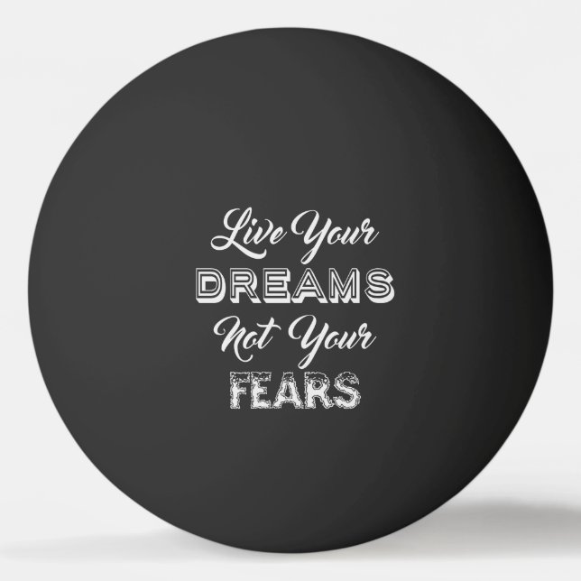 Live Your Dreams anpassningsbar monogram ping pong Pingisboll (Framsidan)