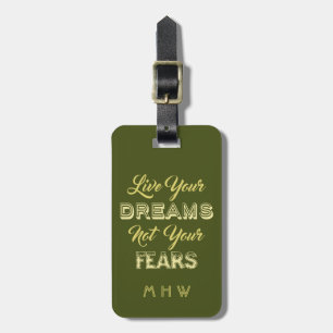 Live Your Dreams anpassningsbar text & färg bagage Bagagebricka