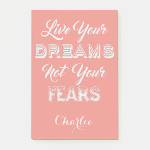 Live Your Dreams egna namn och färg PostIT-anteckn Post-it Block