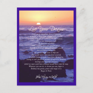 Live Your Dreams Postcard Vykort