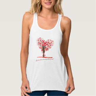Live Your Life in Harmony – Herzbaum Tanktop Linne Med Racerback