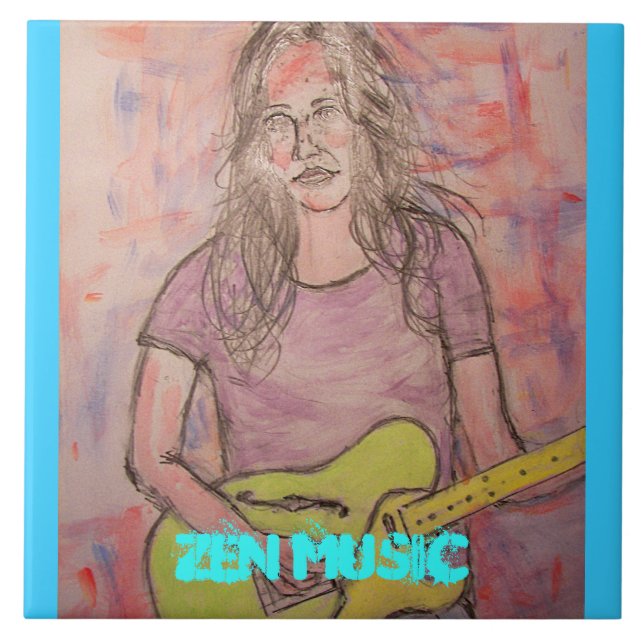 Live Zen Music Girl Sketch Kakelplatta (Framsidan)