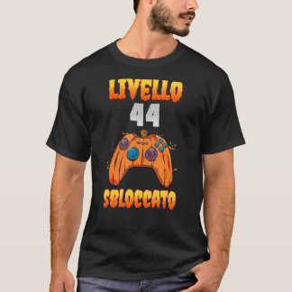 Livello 44 Sbloccato 44 Compleanno 44 Anni Videogi T Shirt
