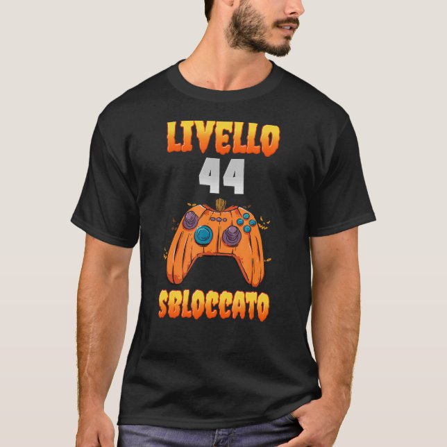Livello 44 Sbloccato 44 Compleanno 44 Anni Videogi T Shirt (Framsida)