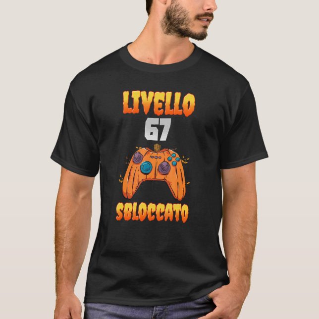 Livello 67 Sbloccato 67 Compleanno 67 Anni Videogi T Shirt (Framsida)