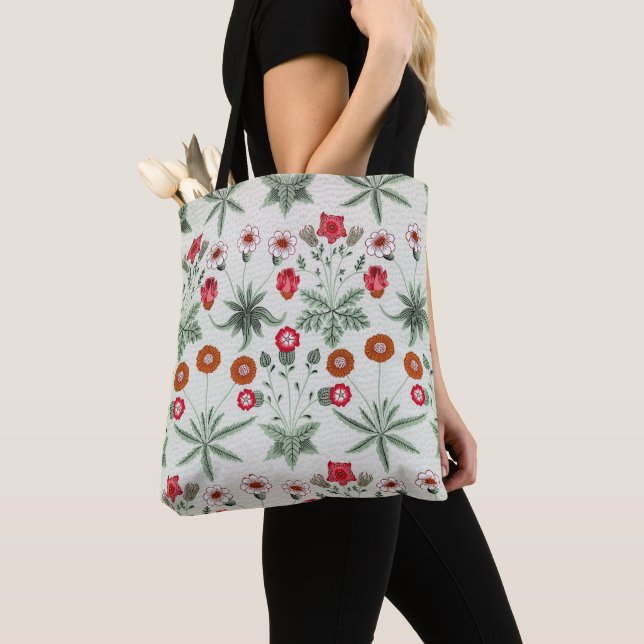 Lively Floral Pattern colorful flowers Tygkasse (Närbild)