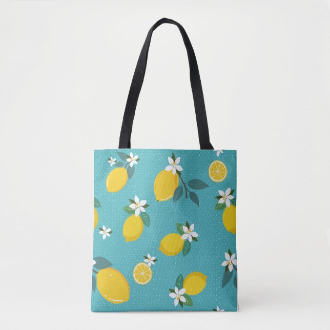 lively lemons tote bag tygkasse (Framsida)