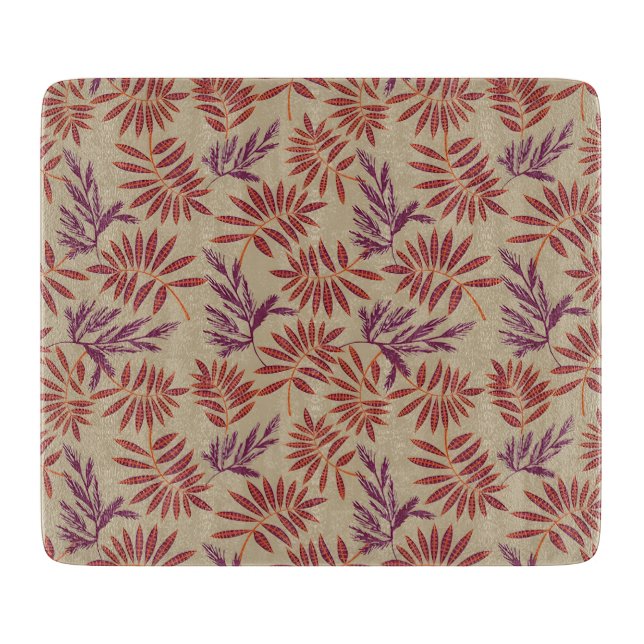 Lively Red and Purple Leaf Motifs on Neutral Beige (Framsidan)