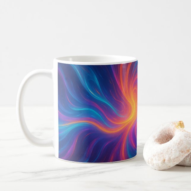 Lively Virvel Abstrakt Konstmugg Kaffemugg (Med munk)