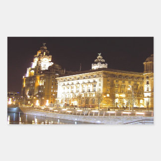 Liver Byggnad & Canal, Liverpool UK Rektangulärt Klistermärke