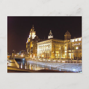 Liver Byggnad & Canal, Liverpool UK Vykort