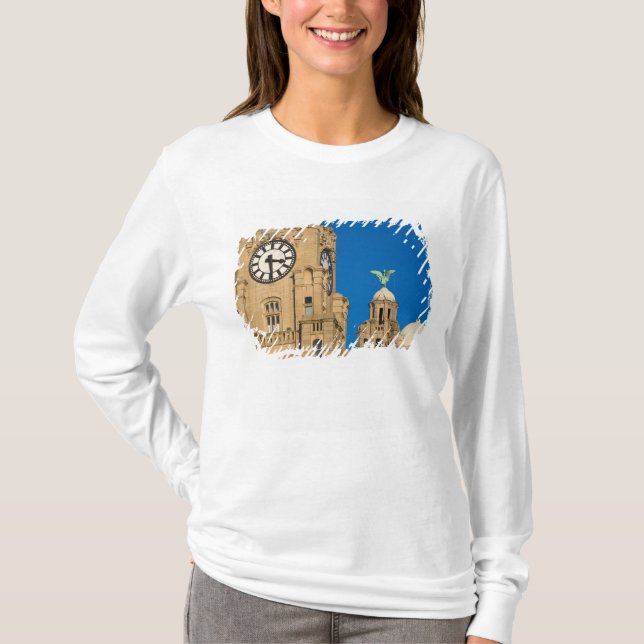 Liver Byggnad, Liverpool, Merseyside, England Tee Shirt (Framsida)