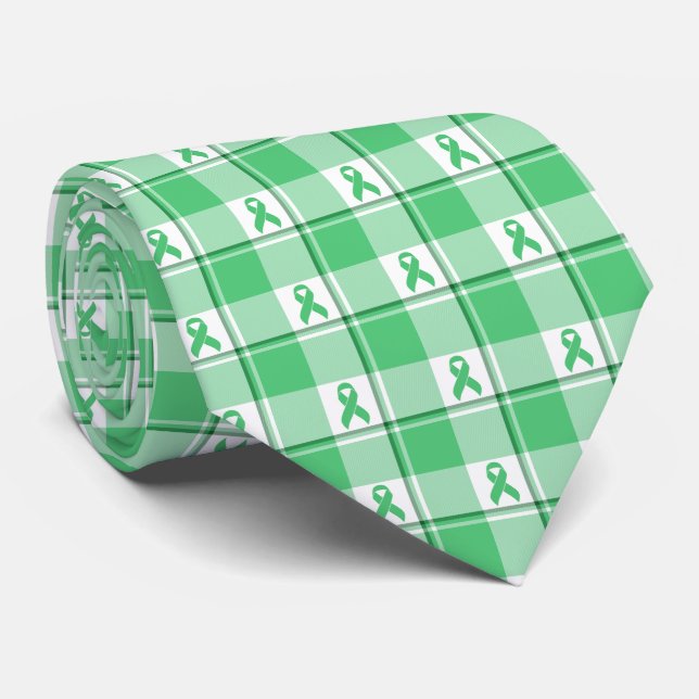 Liver Cancer Awareness Plaid Green Ribbon Slips (Rullad)