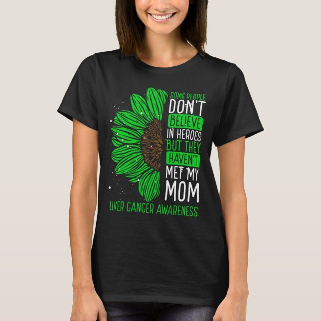Liver Cancer Awareness Ribbon Mom Warrior T Shirt (Framsida)