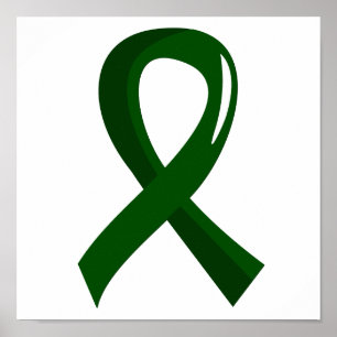 Liver Cancer Emerald Grönt Ribbon 3 Poster