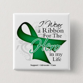 Liver Cancer Ribbon Hero i mitt liv Knapp