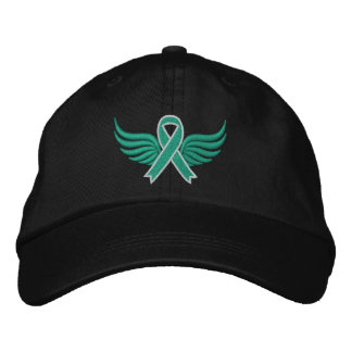 Liver Cancer Ribbon Vingar Broderad Keps