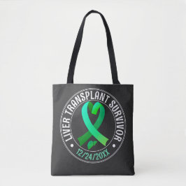 Liver Transplant Survivor Green Ribbon Custom Tygkasse